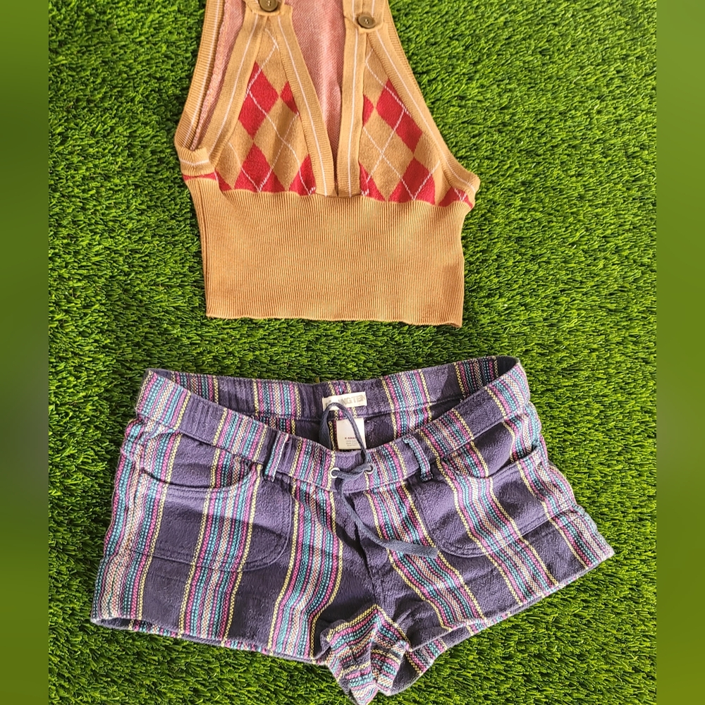 Hang Ten Vintage Style Striped Drawstring Shorts - Size XS - Beachy Vibes! ☀️